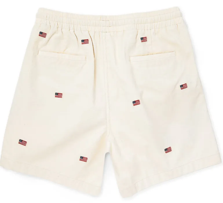 American Flag Corduroy Shorts