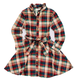 Apple Cinnamon Kids Flannel Dress