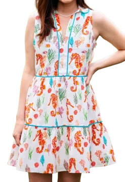 Coral Seahorse Dress
