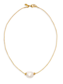 Golden Tide Pearl Knot Necklace