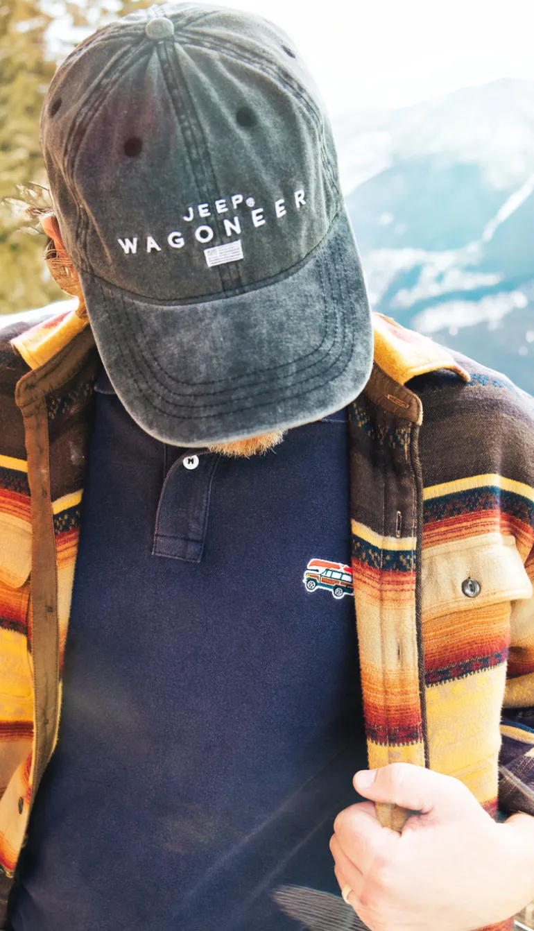 Jeep® x KJP Classic Wagoneer Pique Polo Shirt in Navy