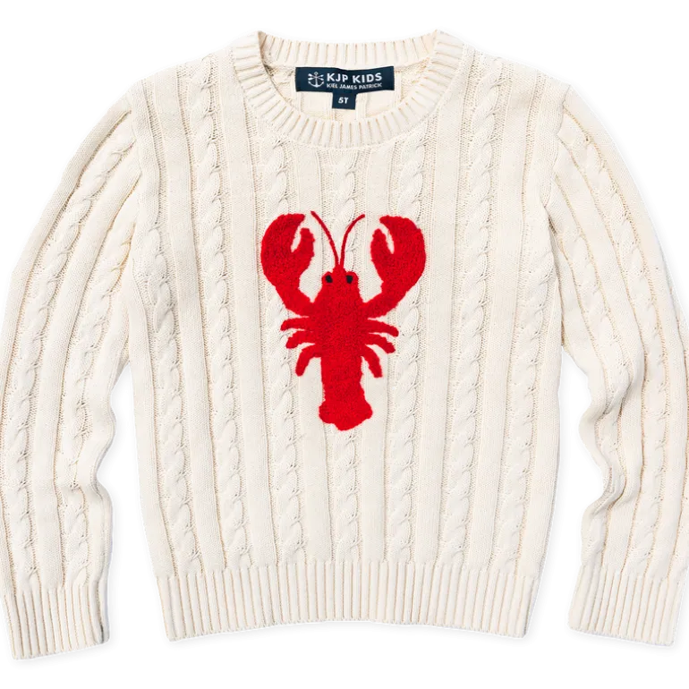 Lobster Cable Knit Kids Sweater