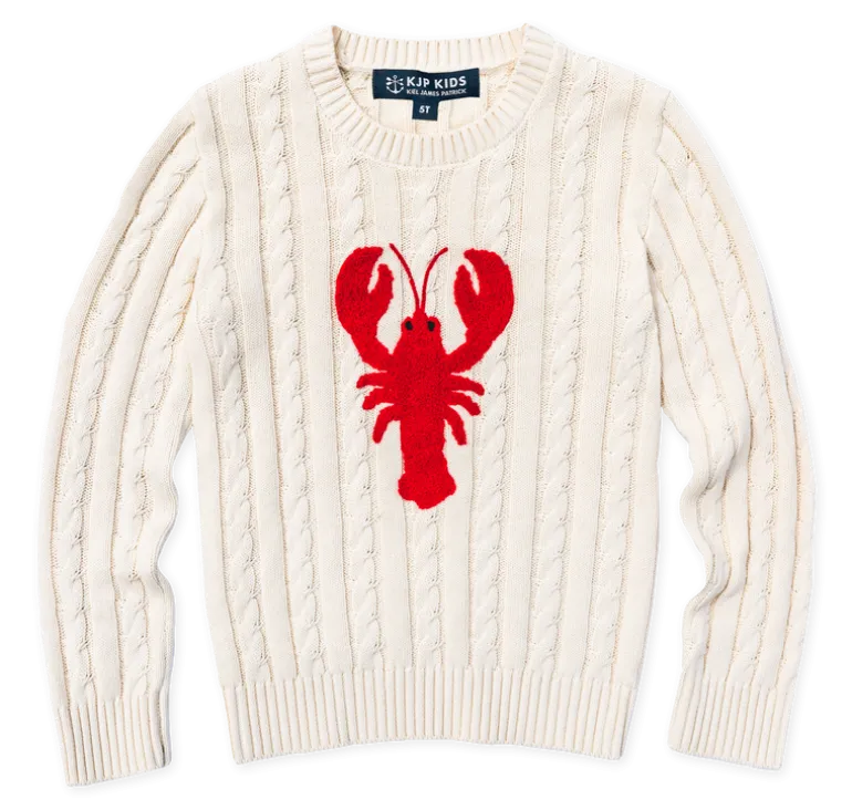 Lobster Cable Knit Kids Sweater