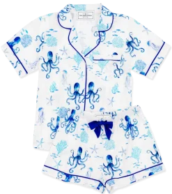 Octopus Garden Drawstring Shorts Pajama Set