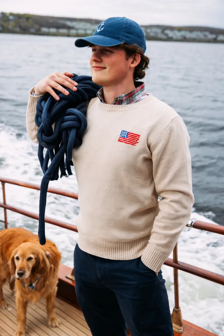 Old Glory Embroidered Sweater (Men's)