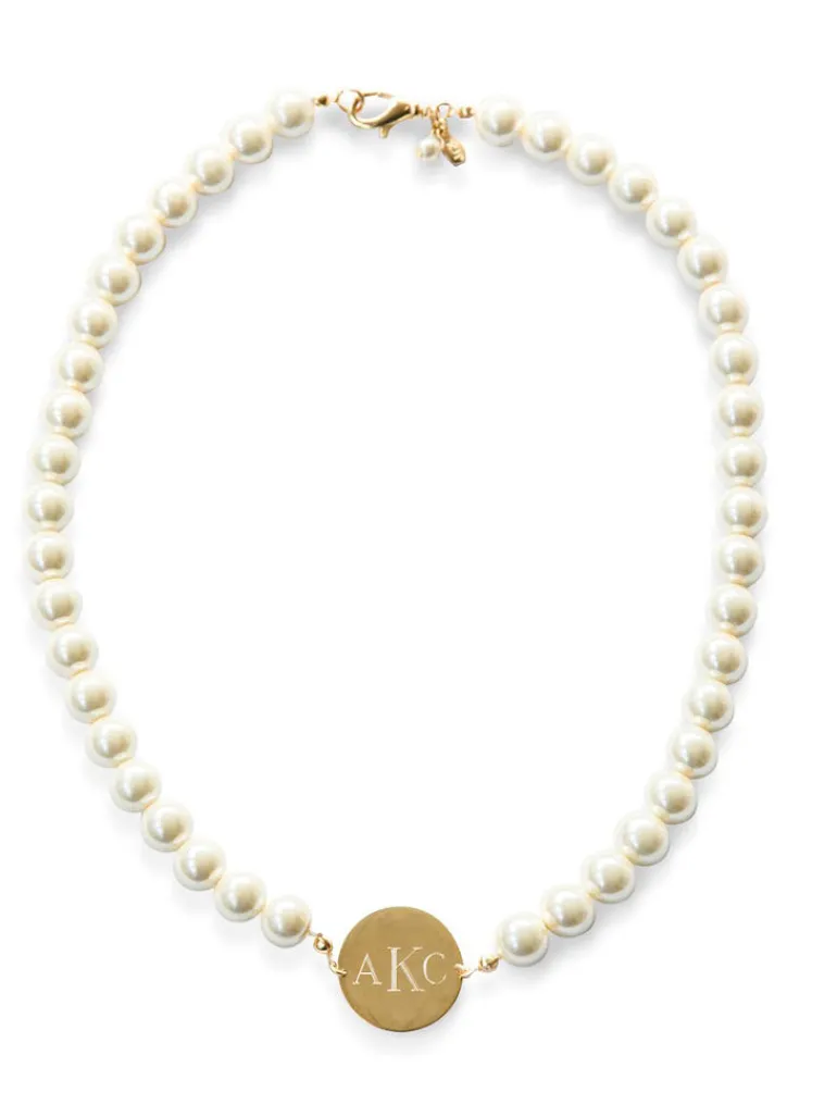 Pearl Monogram Necklace