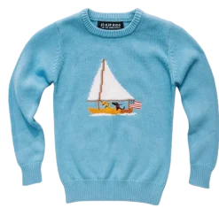 Ruff Day at Sea Kids Sweater- Light Blue