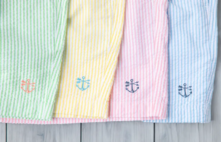 Seagrass Seersucker Drawstring Shorts