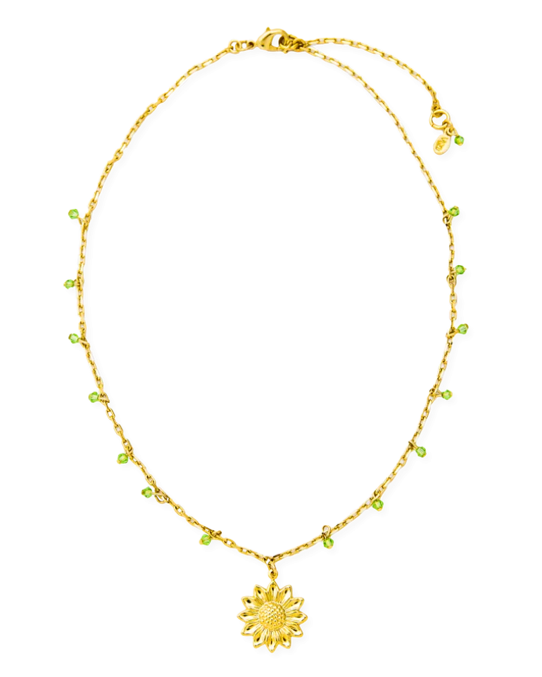 Sunflower Bead Chain Necklace