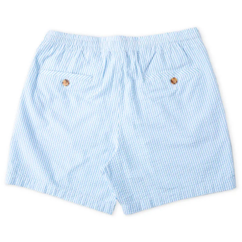 The Azure Seersucker Drawstring Shorts