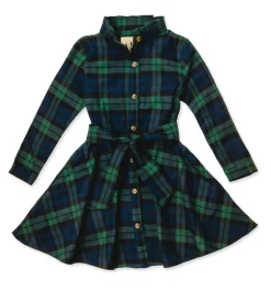 Under the Mistletoe Kids Flannel Dress