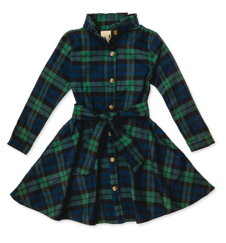 Under the Mistletoe Kids Flannel Dress