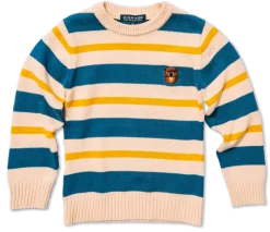 Wilderness Beaver Striped Kids Sweater